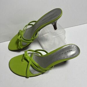 Predictions Lime green pumps 2 inch heel had some small cracks size 8 1/2 see pi